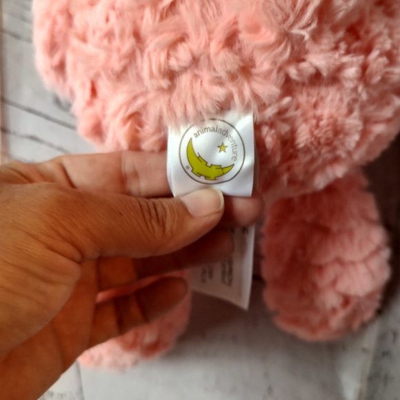 Pink Alpaca Plush Llama w Heart Stuffed Animal Animal Adventure Valentine - Picture 6 of 7